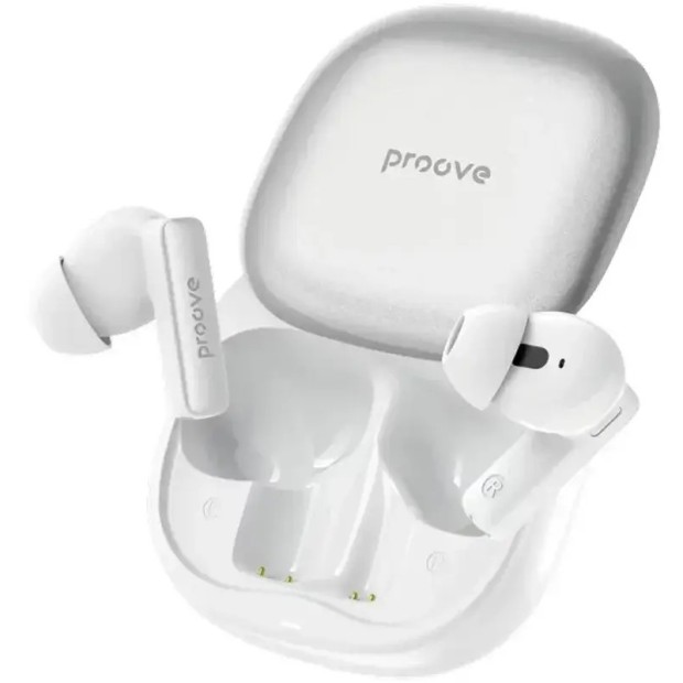 Бездротові навушники-гарнітура вакуумні Proove NoLimit ANC (APP) (Білий / Сріблястий) TWNL0001AP26