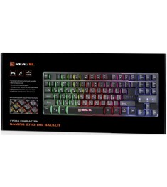 Клавиатура проводная Real-El Gaming 8710 TKL Backlit Ukr (Чёрный)