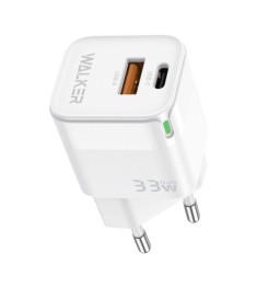 Walker WH-43 33W GAN Charger (1USB / 1Type-C) (White) Walker WH-43 33W GAN Charger (1USB / 1Type-C) (White)