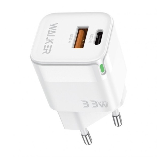 Walker WH-43 33W GAN Charger (1USB / 1Type-C) (White) Walker WH-43 33W GAN Charger (1USB / 1Type-C) (White)