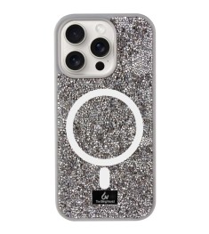 Чохол Bling World Rock Diamond MagSafe для iPhone 16 Pro (Сірий)