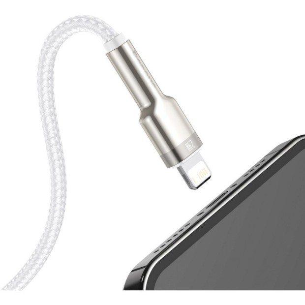 USB-кабель Baseus Cafule Metal Data 20W (1m) (Type-C to Lightning) (Белый) CATLJK-A02
