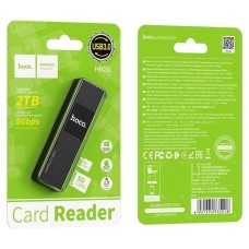 Переходник SD-Адаптер Card Reader Hoco HB20 USB2.0 2in1 (Чёрный)