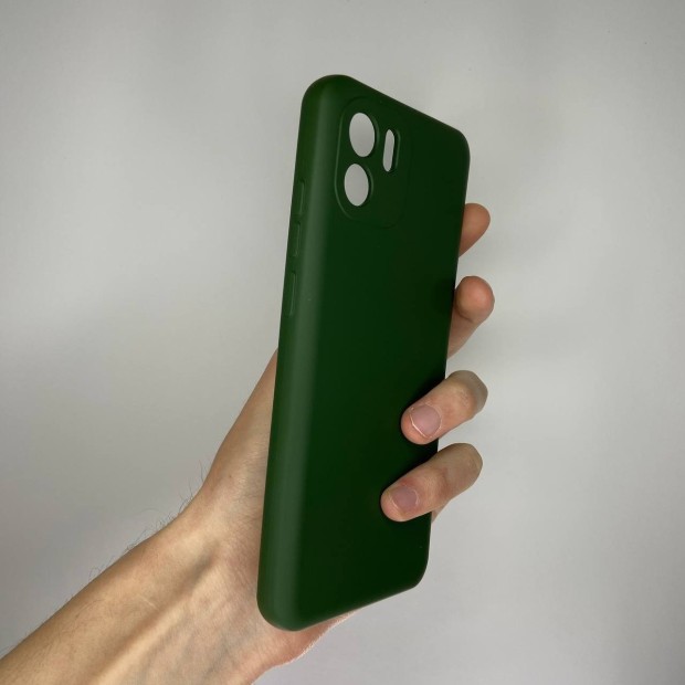 Силіконовий оригінальний 360 чохол з логотипом для Xiaomi Redmi A2  /  A1 (ShutCam) (Темно-зелений)