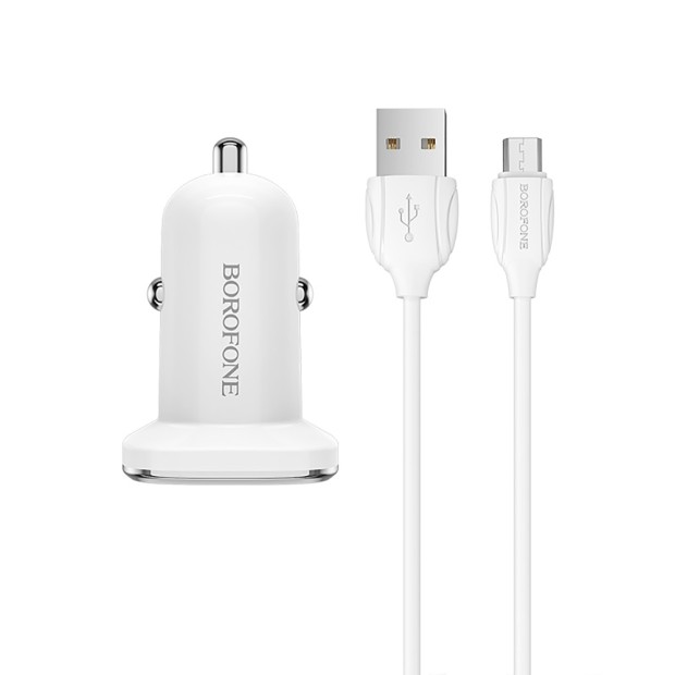 Borofone BZ12 Charger Adapter with MicroUSB Cable (White) Borofone BZ12 Charger Adapter with MicroUSB Cable (White)