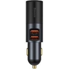АЗУ-адаптер Baseus Share Together with Cigarette Port CCBT-D0G (2USB) (120W) (Серый)