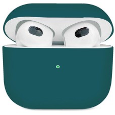 Чохол для навушників Full Silicone Case with Microfiber Apple AirPods 3 (55) чорнувато-зелений.