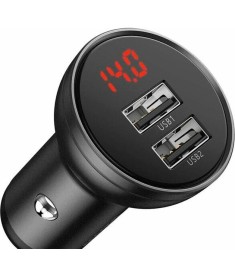 Baseus Digital Display Car Charger CCBX-0G 2USB 4.8A 24W (Dark Gray)