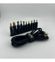 Кабель питания для ноутбука с набором переходников 100W (Type-C - DC 10in1)
