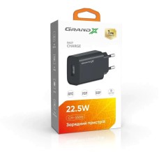СЗП-адаптер Grand-X CH-550B 18W QC3.0 (1USB) (Чорний) GX