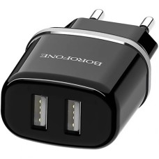 СЗУ-адаптер Borofone BA25A 2USB 2.4A (Чёрный)