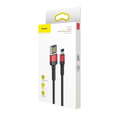 USB-кабель Baseus Cafule Special Edition 2.4A (1м) (Lightning) (Чорний / Червоний) CALKLF-G91