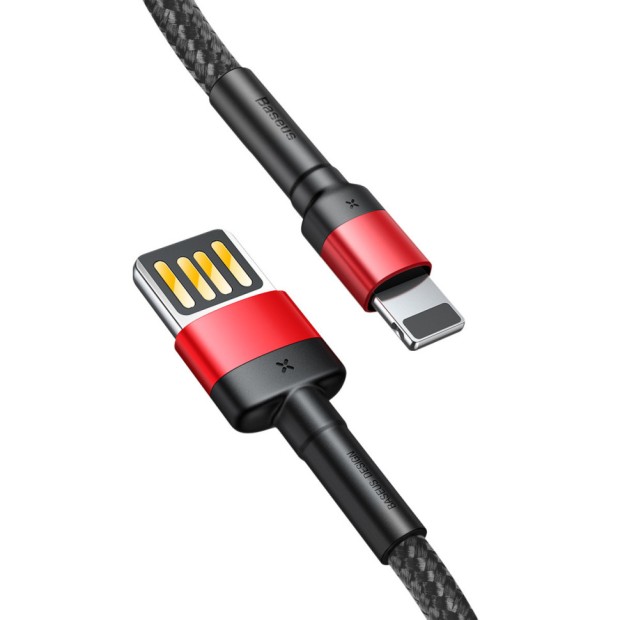 USB-кабель Baseus Cafule Special Edition 2.4A (1м) (Lightning) (Чорний / Червоний) CALKLF-G91
