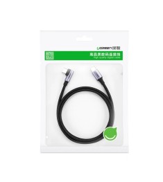 USB-кабель UGREEN US255 Angled 60W (1m) (Type-C to Type-C) (Black/Gray)