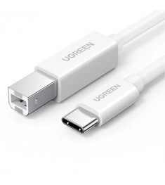 Кабель UGREEN US241 USB-C - USB-B (1.5m) (White) (40417) Кабель UGREEN US241 USB-C - USB-B (1.5m) (White) (40417)