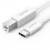 Кабель UGREEN US241 USB-C - USB-B (1.5m) (Білий) (40417) Кабель UGREEN US241 USB-C - USB-B (1.5m) (Білий) (40417)