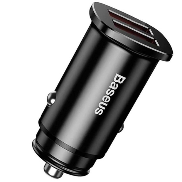 Baseus Square Metal QC 3.0 30W 2USB Car Charger Adapter (Black) CCALL-DS01