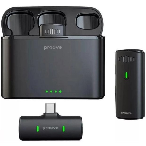 Беспроводной микрофон петличный Proove Record (Type-C) (Чёрный)