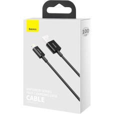USB-кабель Baseus Superior 2.4A (2м) (Lightning) (Чорний) CALYS-C01