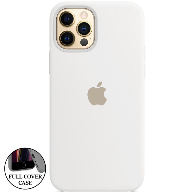 Оригінальний круглий кейс Apple iPhone 12 Pro Max із силікону (06) білий.
