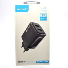 СЗУ-адаптер USB Senteo Z-05 QC3.0 2.4A (2USB) (Черный)