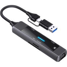 Переходник USB HUB XoKo AC-350 (Type-C/USB to 1USB2.0/1USB3.0/SD/TF/RJ45) (Серый) XK-AC-350