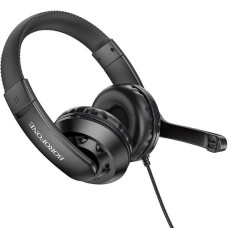 Дротяні накладні навушники-гарнітура Borofone BO102 (Чорний)