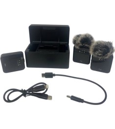 Безпровідний мікрофон петличний XoKo K100 2шт (Lightning  /  Type-C) (Чорний) K1..