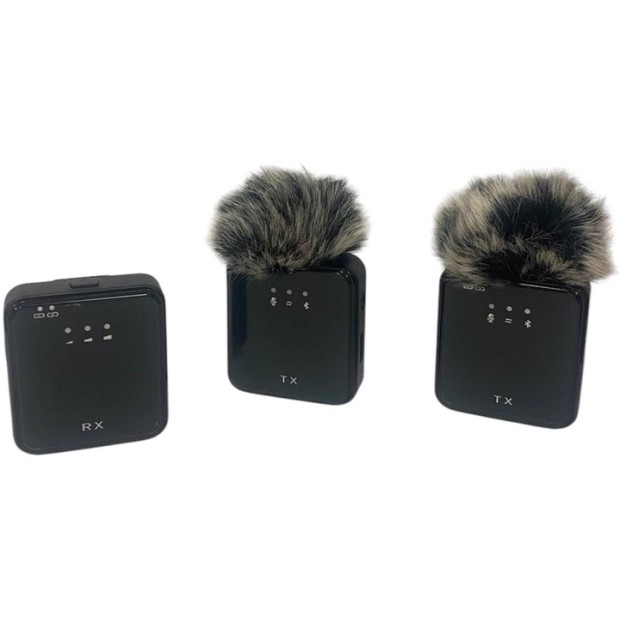 Безпровідний мікрофон петличний XoKo K100 2шт (Lightning  /  Type-C) (Чорний) K100-BK