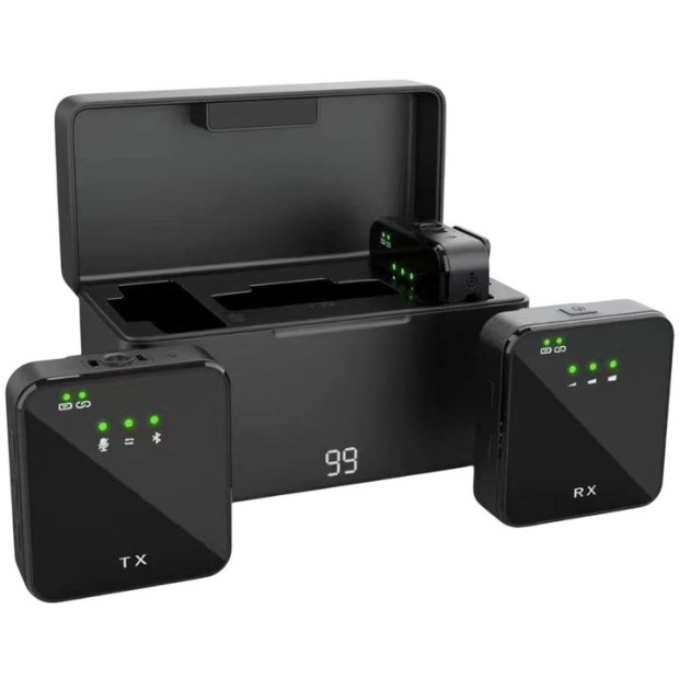 Безпровідний мікрофон петличний XoKo K100 2шт (Lightning  /  Type-C) (Чорний) K100-BK