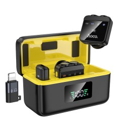 Беспроводной микрофон петличный Hoco L17 2in1 (Type-C / Lightning) (Чёрный)