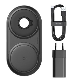 Бездротовий зарядний пристрій Baseus Planet 2in1 WXPL-B01 10W QC Qi (Чорний)
