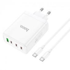 Hoco N31 Leader PD100W 3Type-C  /  1USB Charger Adapter (White)