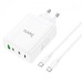 Hoco N31 Leader PD100W 3Type-C  /  1USB Charger Adapter (White)
