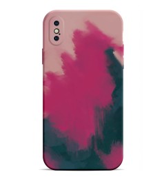 Силіконовий чохол WAVE Watercolor для iPhone XS Max (рожевий / чорний)