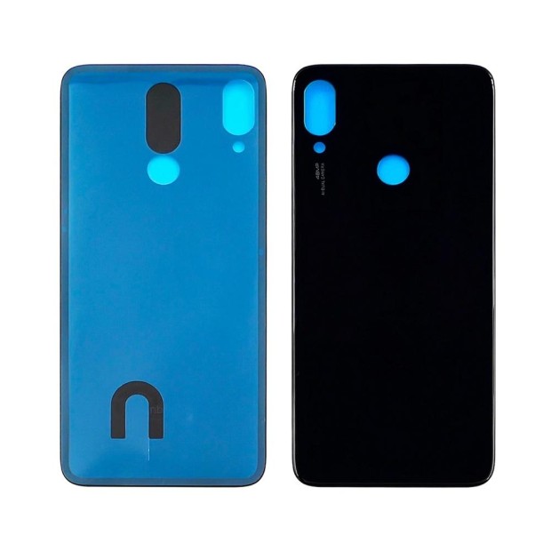 Back cover glass for Xiaomi Redmi Note 7 black.