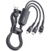 USB-кабель Essager Swift 66W (1.2m) (USB - Lightning / MicroUSB / Type-C) (Black) EXCMTL-XJ01
