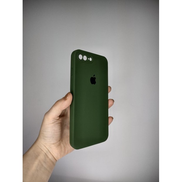 Оригінальний квадратний круглий чохол для Apple iPhone 7 Plus  /  8 Plus (73) Лісовий зелений колір