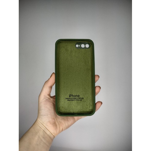 Оригінальний квадратний круглий чохол для Apple iPhone 7 Plus  /  8 Plus (73) Лісовий зелений колір