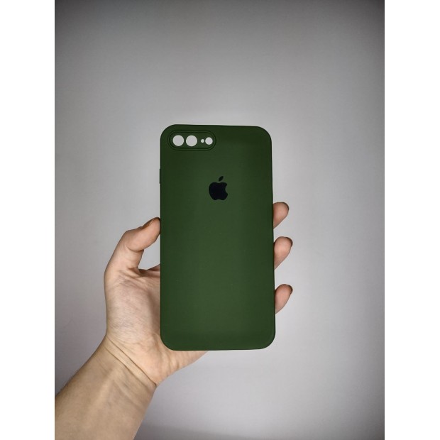 Оригінальний квадратний круглий чохол для Apple iPhone 7 Plus  /  8 Plus (73) Лісовий зелений колір