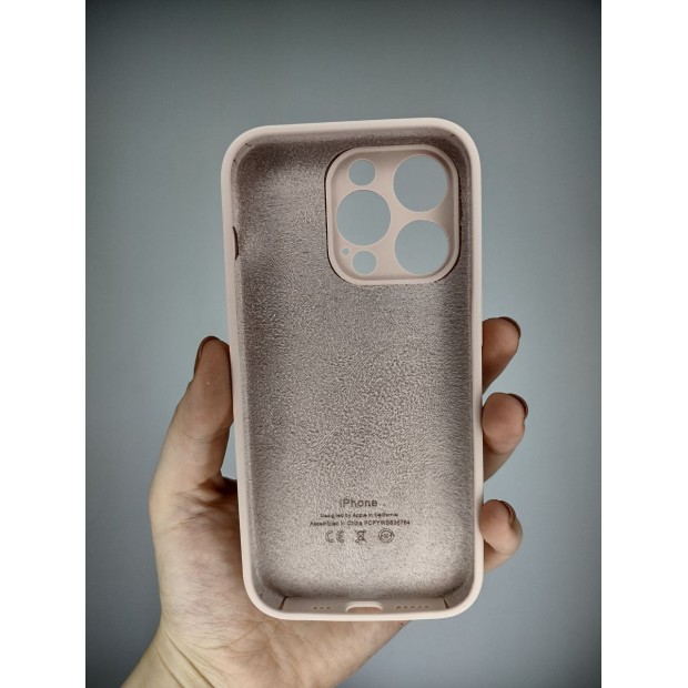 Силіконовий оригінальний чохол круглої форми для Apple iPhone 14 Pro (08) Рожевий Пісок