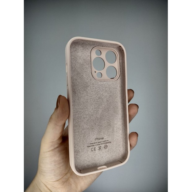 Силіконовий оригінальний чохол круглої форми для Apple iPhone 14 Pro (08) Рожевий Пісок