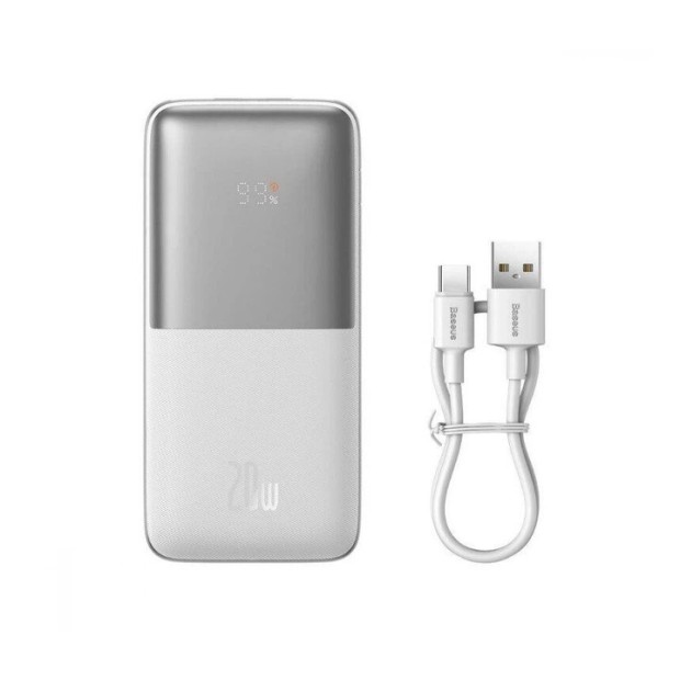 Повербанк Baseus Bipow Pro Digital Display 10000mAh 20W (PPBD040102) (Білий) (Товар зі знижкою, Грейд А) DL