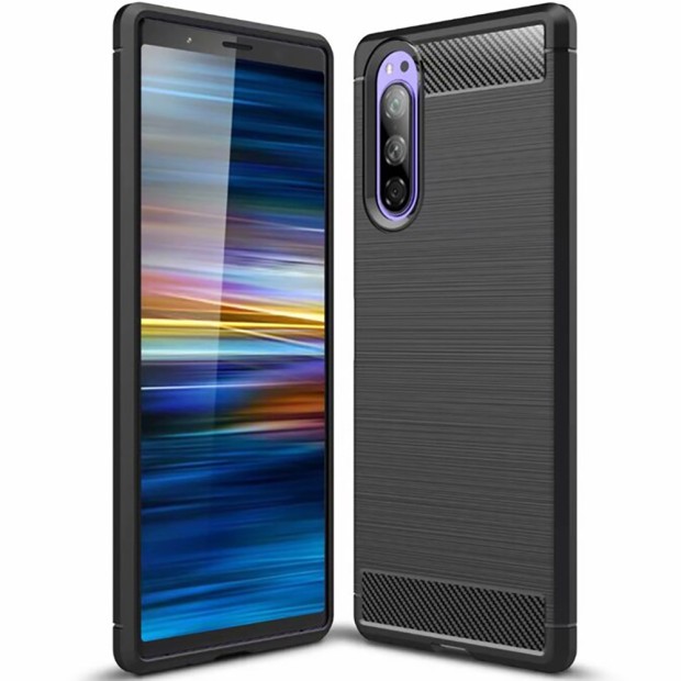 Силикон Polished Carbon Sony Xperia 2 (Черный)