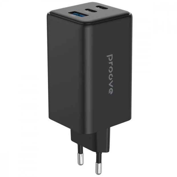 СЗУ-адаптер Proove Pocket GaN Max 100W (2Type-C  /  1USB) (Чорний)