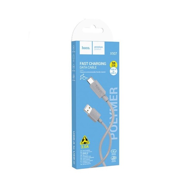 USB-кабель Hoco X107 3A (Type-C) (Сірий)
