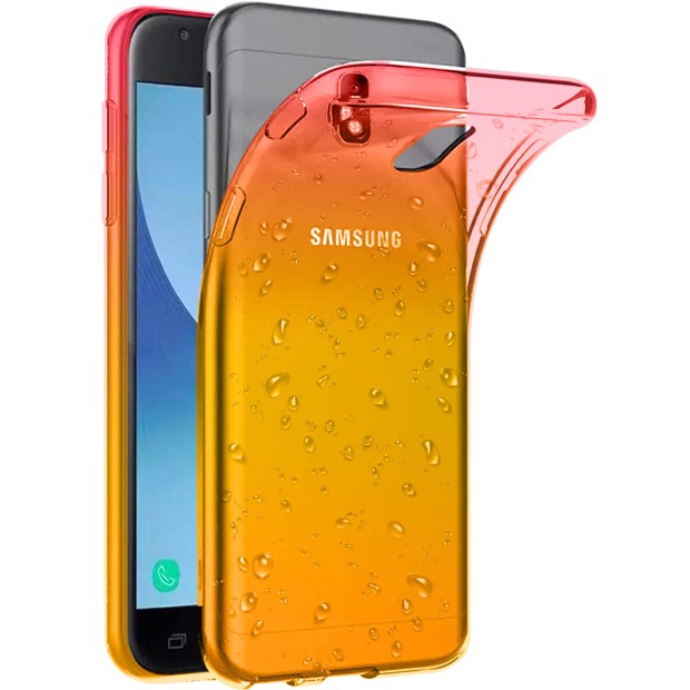 Силіконовий чохол Rain Gradient для Samsung Galaxy J3 (2017) J330 (Рожево-жовтий)
