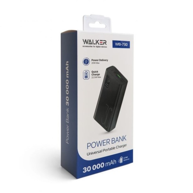 PowerBank Walker WB-730 22.5W 30000mAh (Чорний)