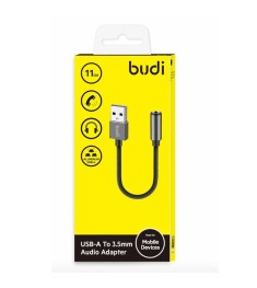 Переходник Budi USB Type-A to 3.5mm AUX (11cm) DC106B U