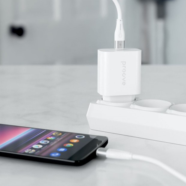 Proove Rapid 30W Charger Adapter (1 Type-C) + Type-C to Type-C Cable (White) Proove Rapid 30W Charger Adapter (1 Type-C) + Type-C to Type-C Cable (White)